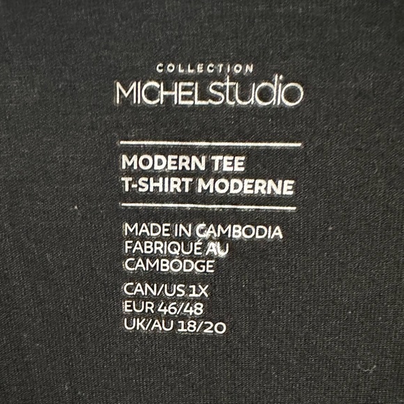 ❤️ 3/30$ Dressy scoop neck t-shirt with paint brush pattern - Picture 2 of 3